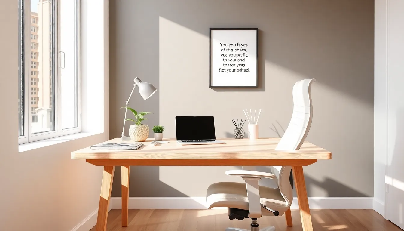 a minimalist home office setup promoting productivity.